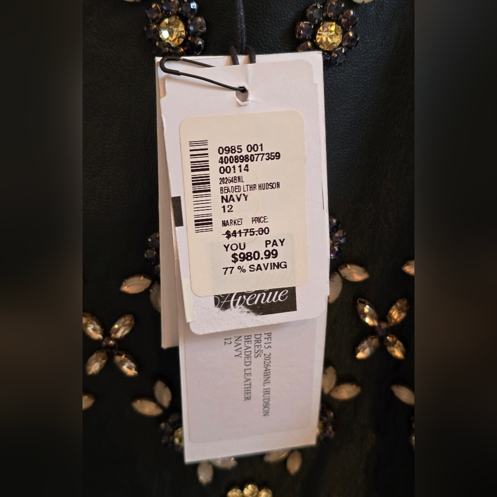 NWT ERDEM Hudson Navy Sleeveless Crystal Embellished Midi Dress, Sz 6 - Picture 11 of 11